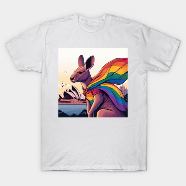 Gay Pride Kangaroo (Sydney, Australia) T-Shirt by SNAustralia